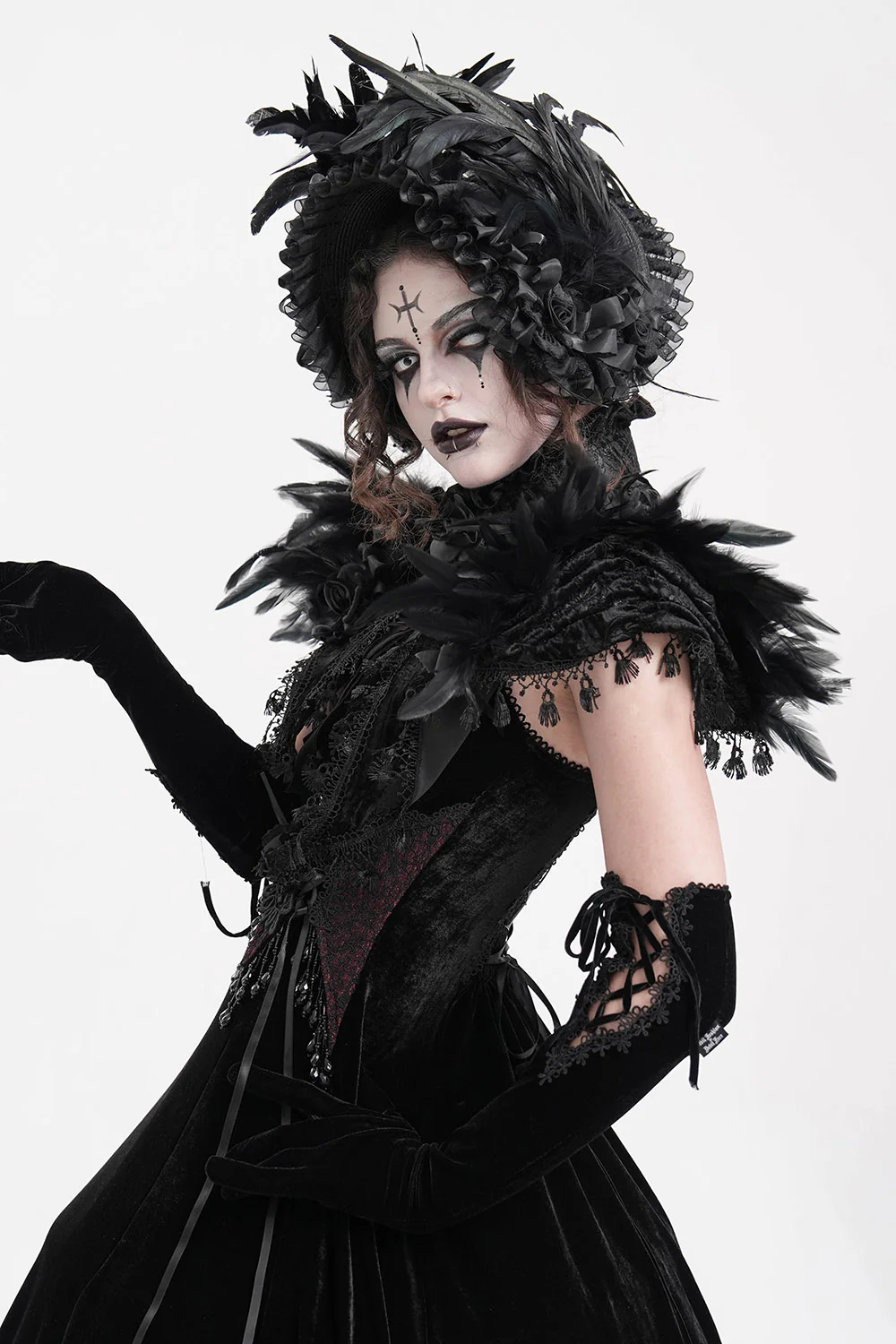 Crow Hollows Feathered Capelet - Image 4
