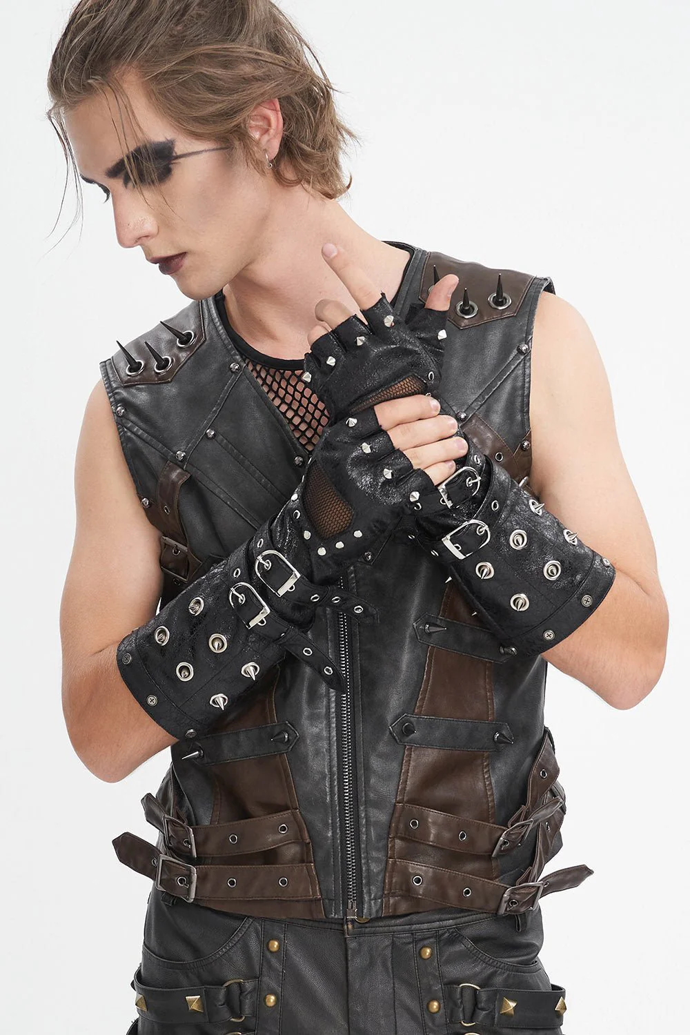 Cyberpunk Spiked Gloves - Image 2