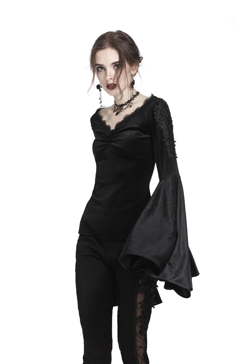 Dark Carriage Flared Long Sleeve Top - Image 2