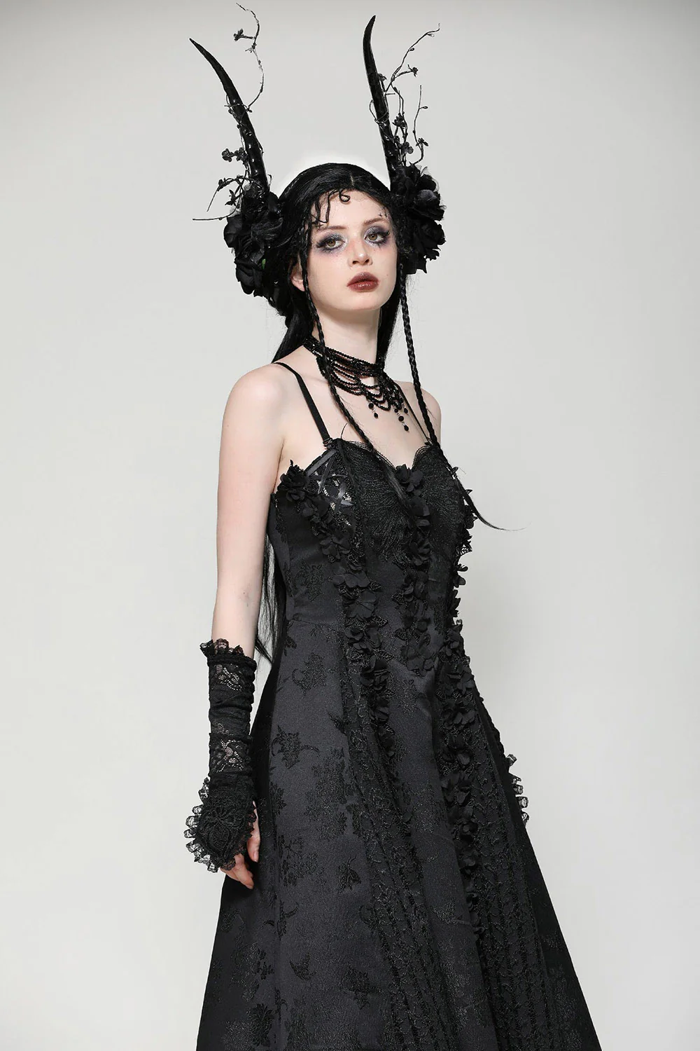 Dark Fairydom Floral Goth Gown - Image 2