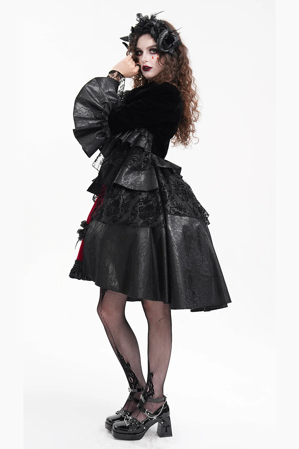 Dark Majesty Gothic Layered Velvet Coat [No Restocks] - Image 2