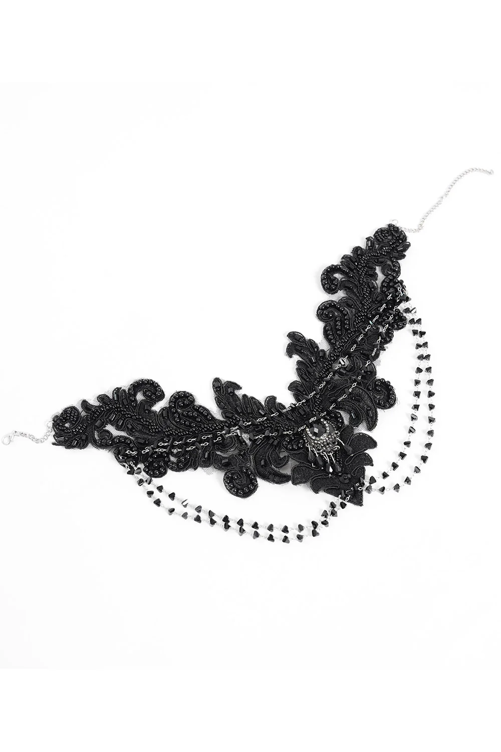 Dark Regency Embroidered Beaded Choker - Image 8