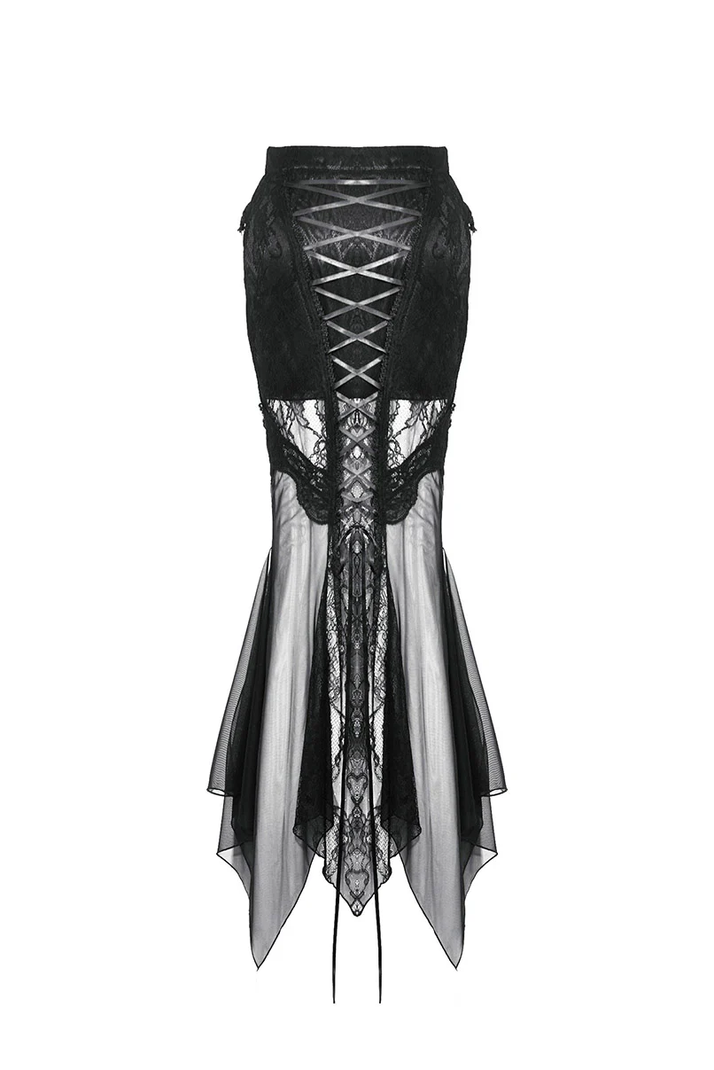 Dark Siren Irregular Hem Mermaid Skirt - Image 7