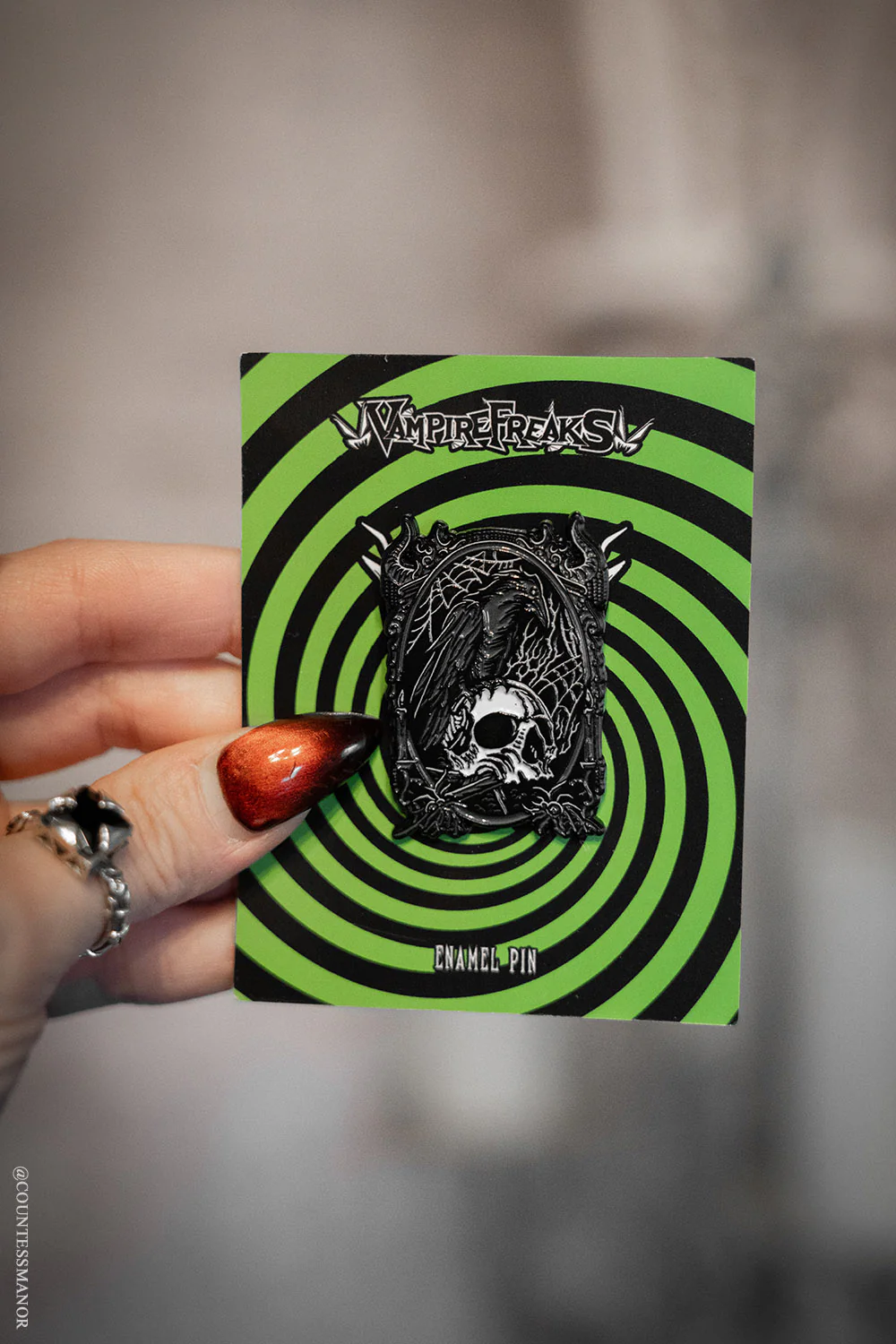 Death Raven Enamel Pin - Image 2
