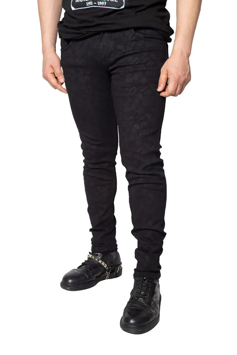 Death Repeat Black Skinny Jeans [Unisex] - Image 3
