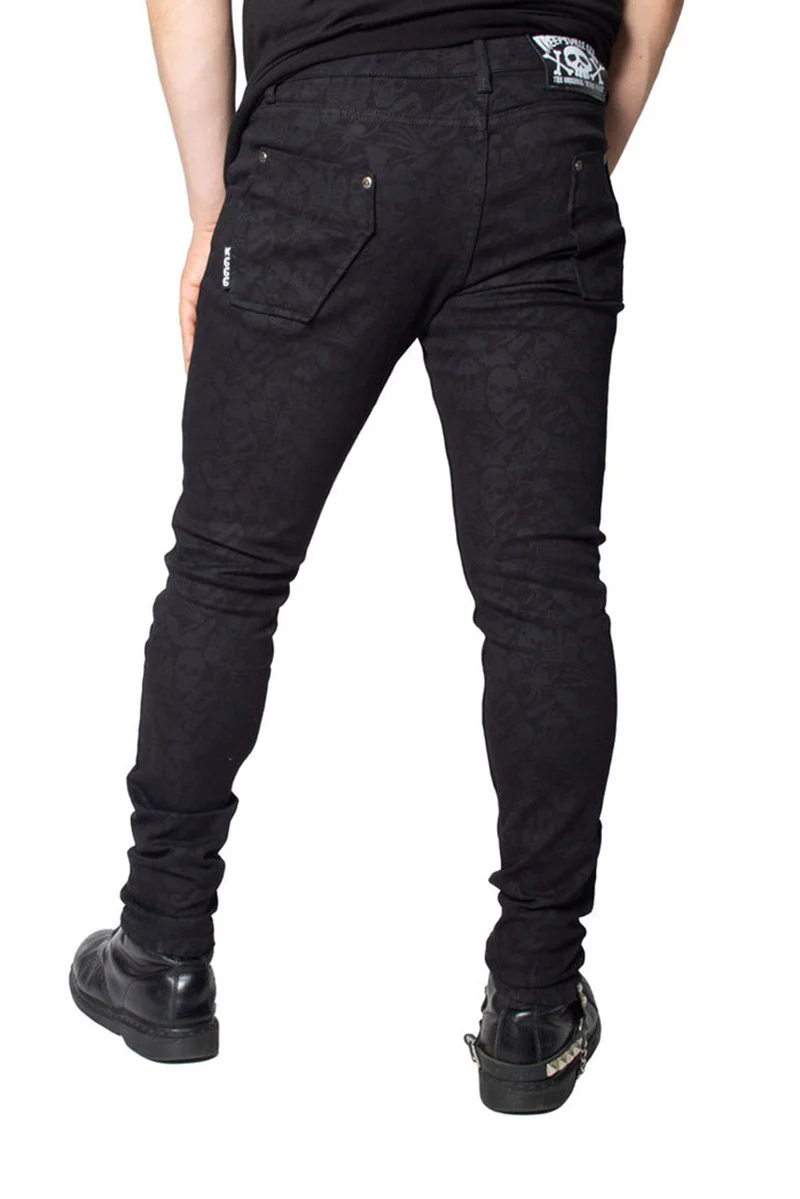 Death Repeat Black Skinny Jeans [Unisex] - Image 4
