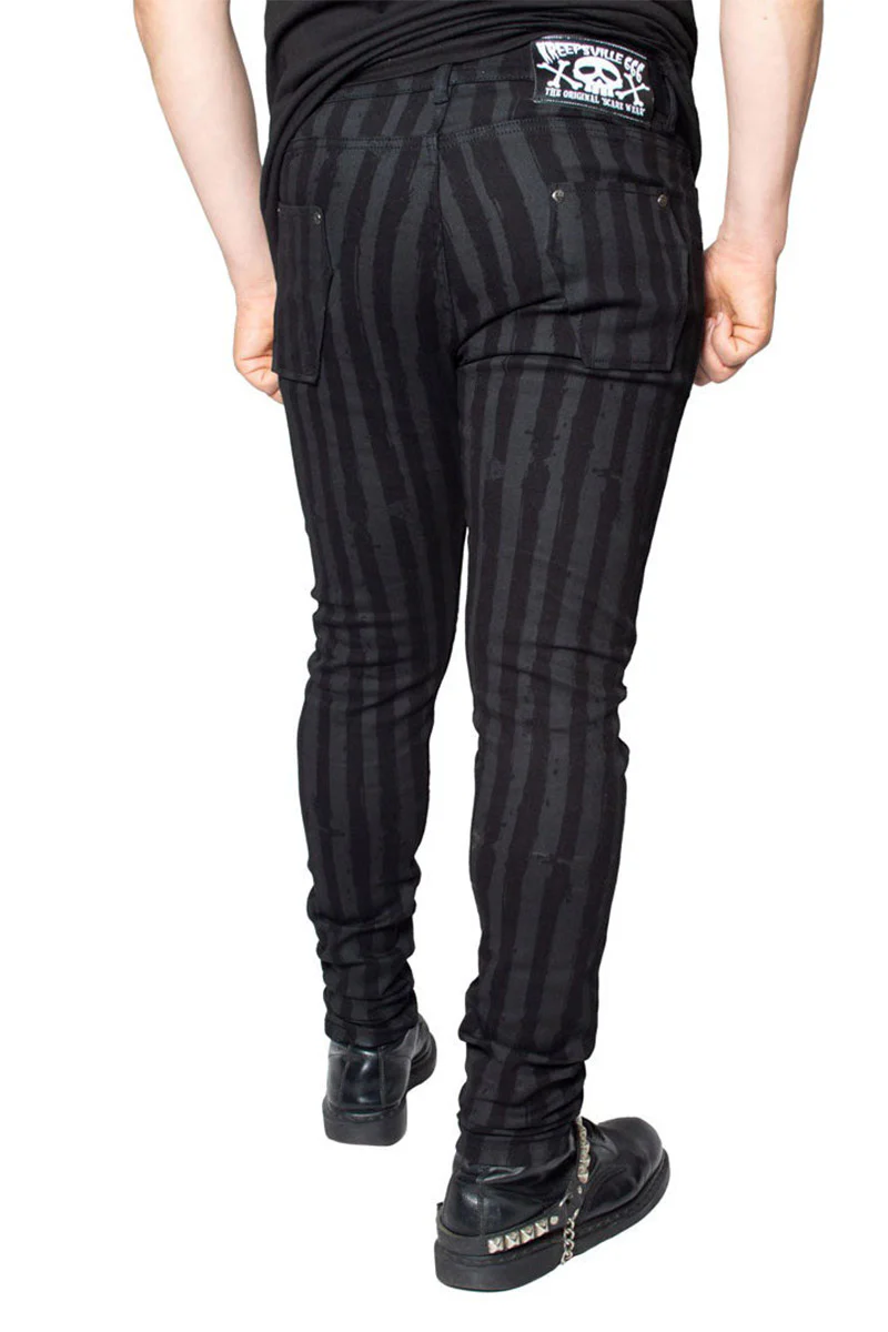 Destroyer Skinny Grey Stripe Jeans - Image 6