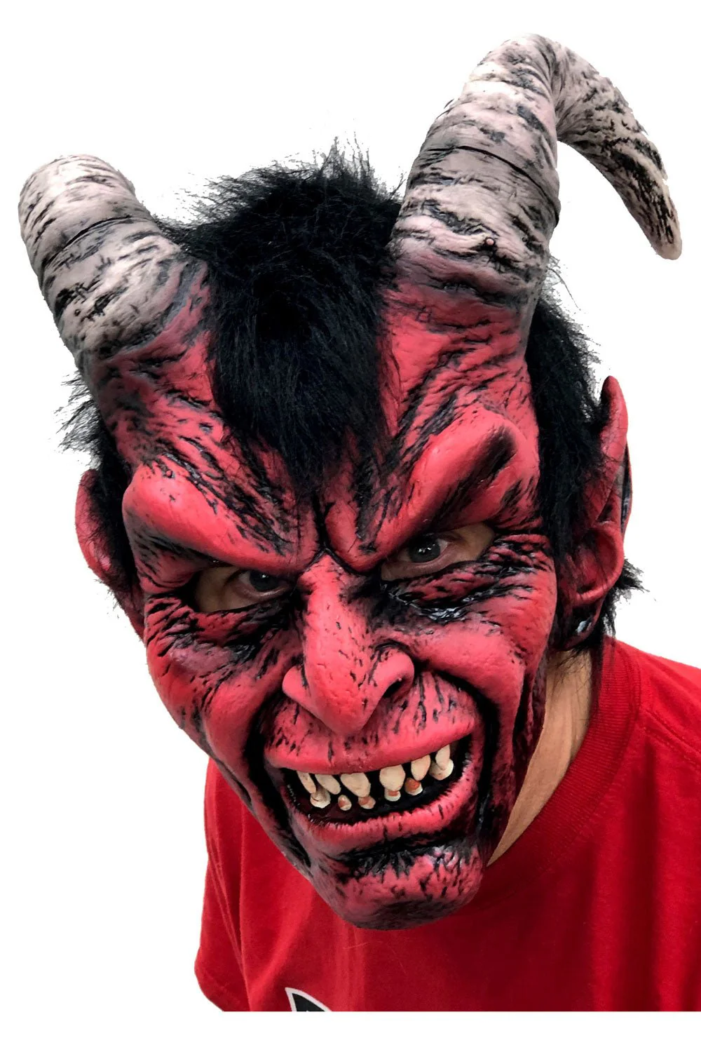 Diablo Red Devil Krampus Latex Mask - Image 2
