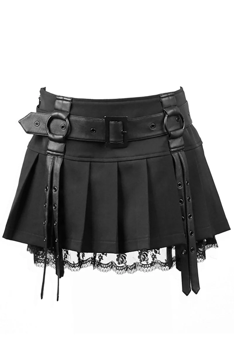 Diabolical Pleated Mini Skirt - Image 3