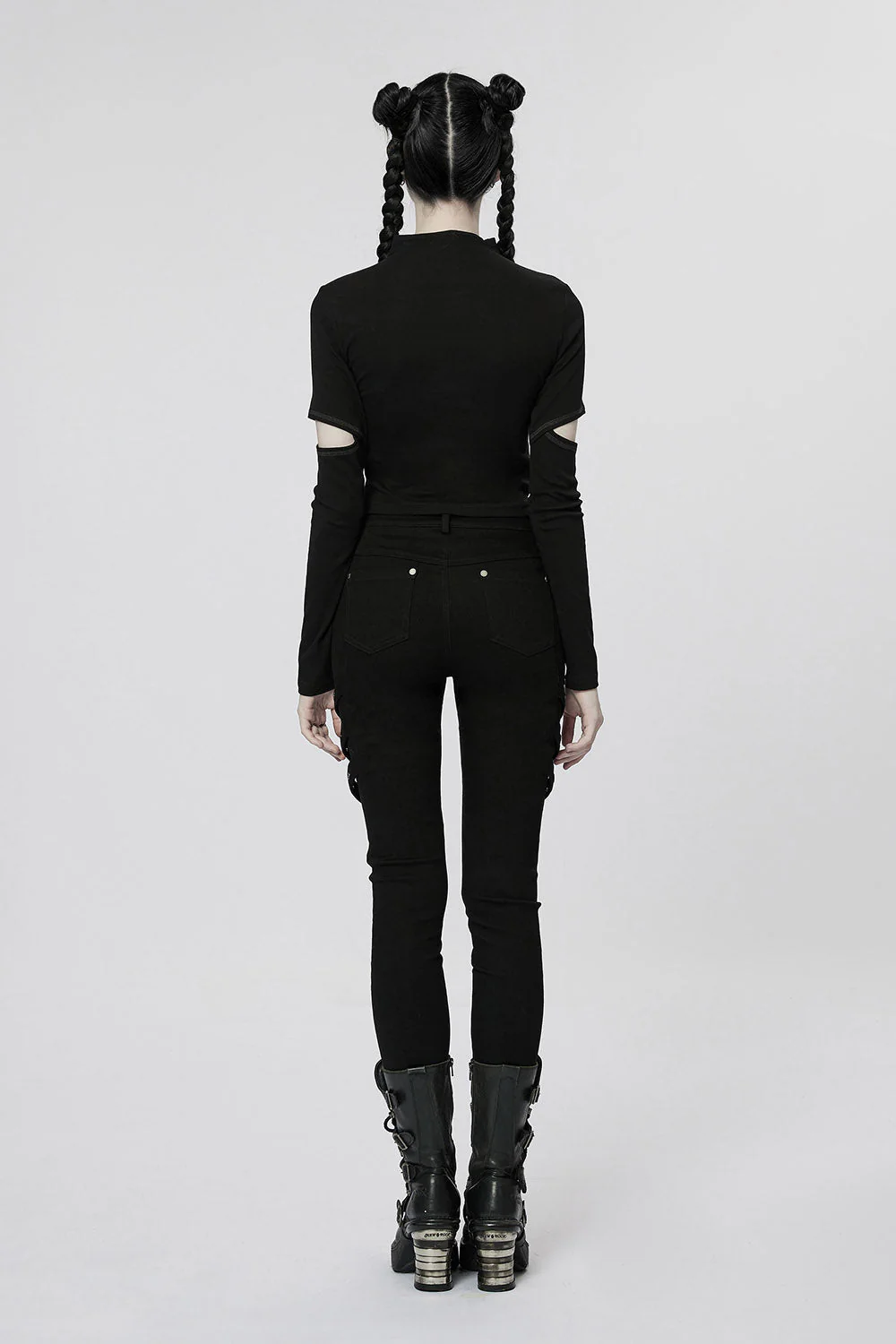 Doll Stitches Hollow-Out Top[BLACK] - Image 4