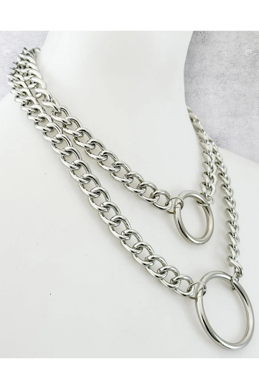 Double O-Ring Stacked Necklace - Image 2