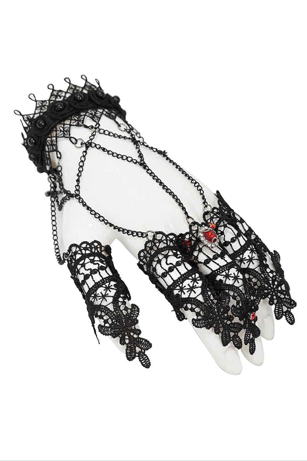 Draculette Vampire Goth Chain Gloves - Image 5