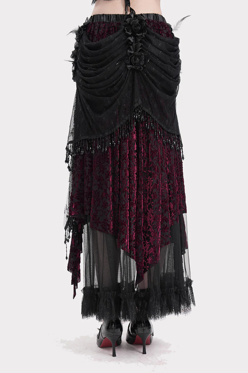 Draped in Darkness Beaded Maxi Skirt - Image 4