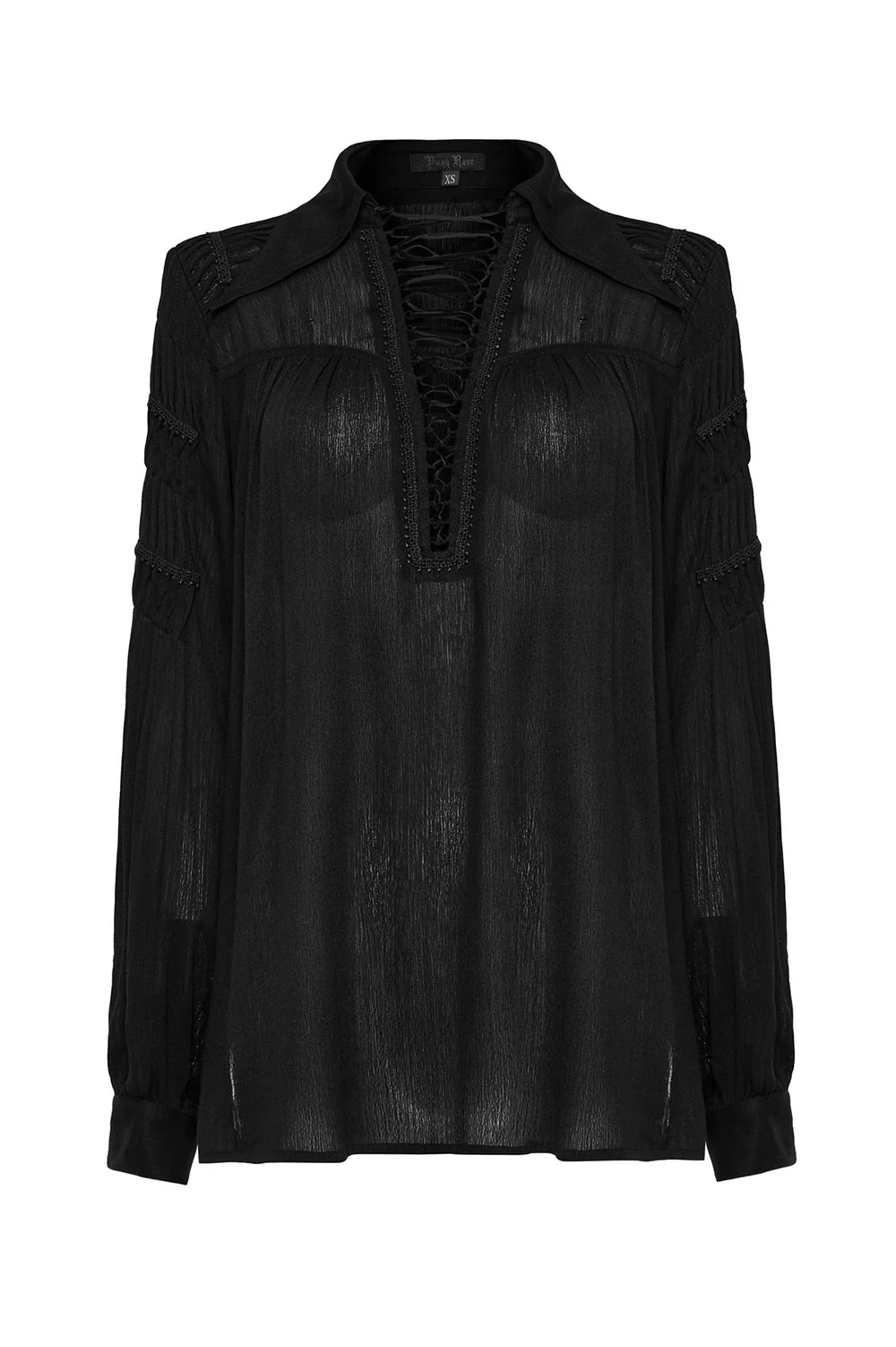 Dreadraven Cotton Lace-Up Shirt - Image 7
