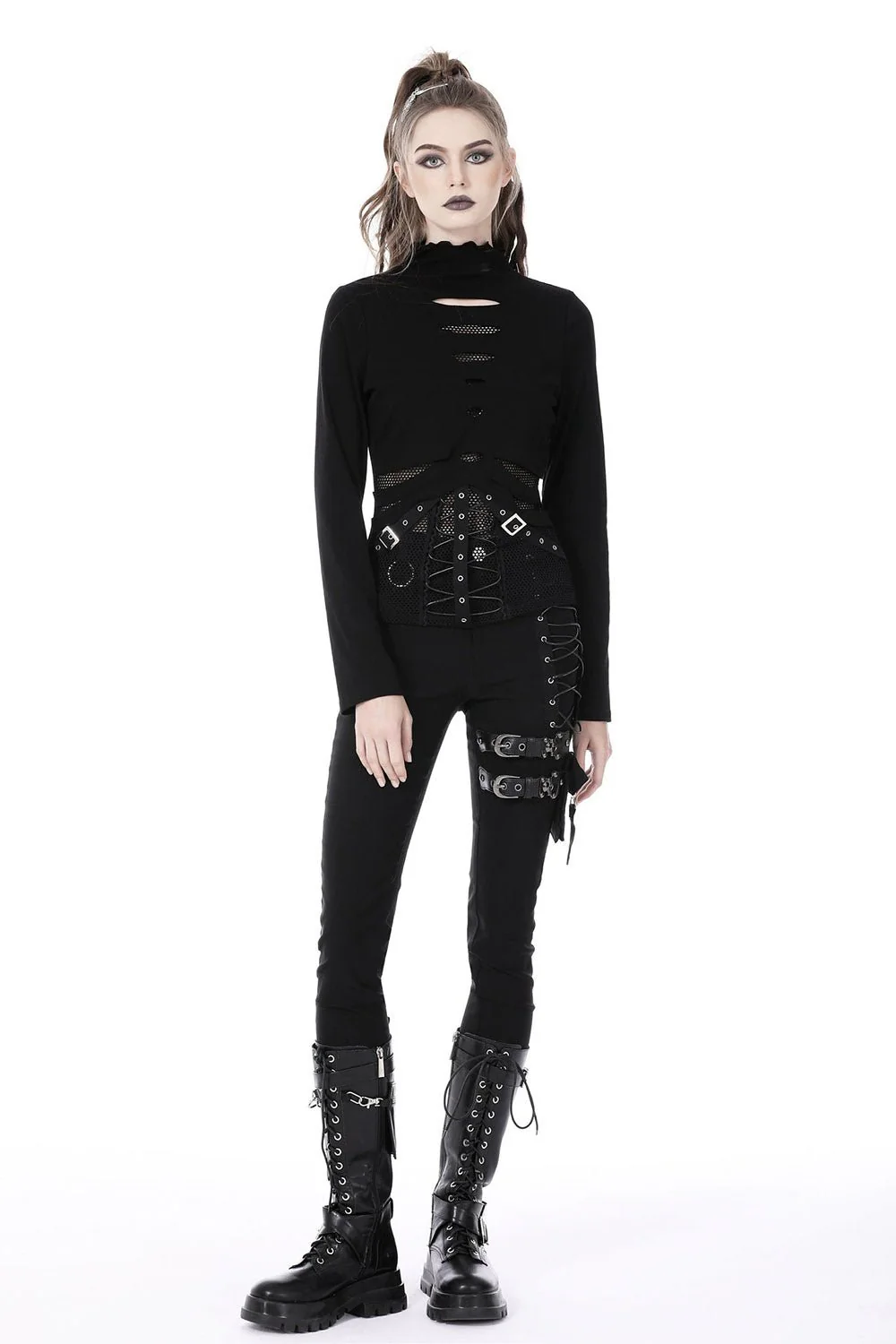 Drearied Cutout Fishnet Top - Image 7