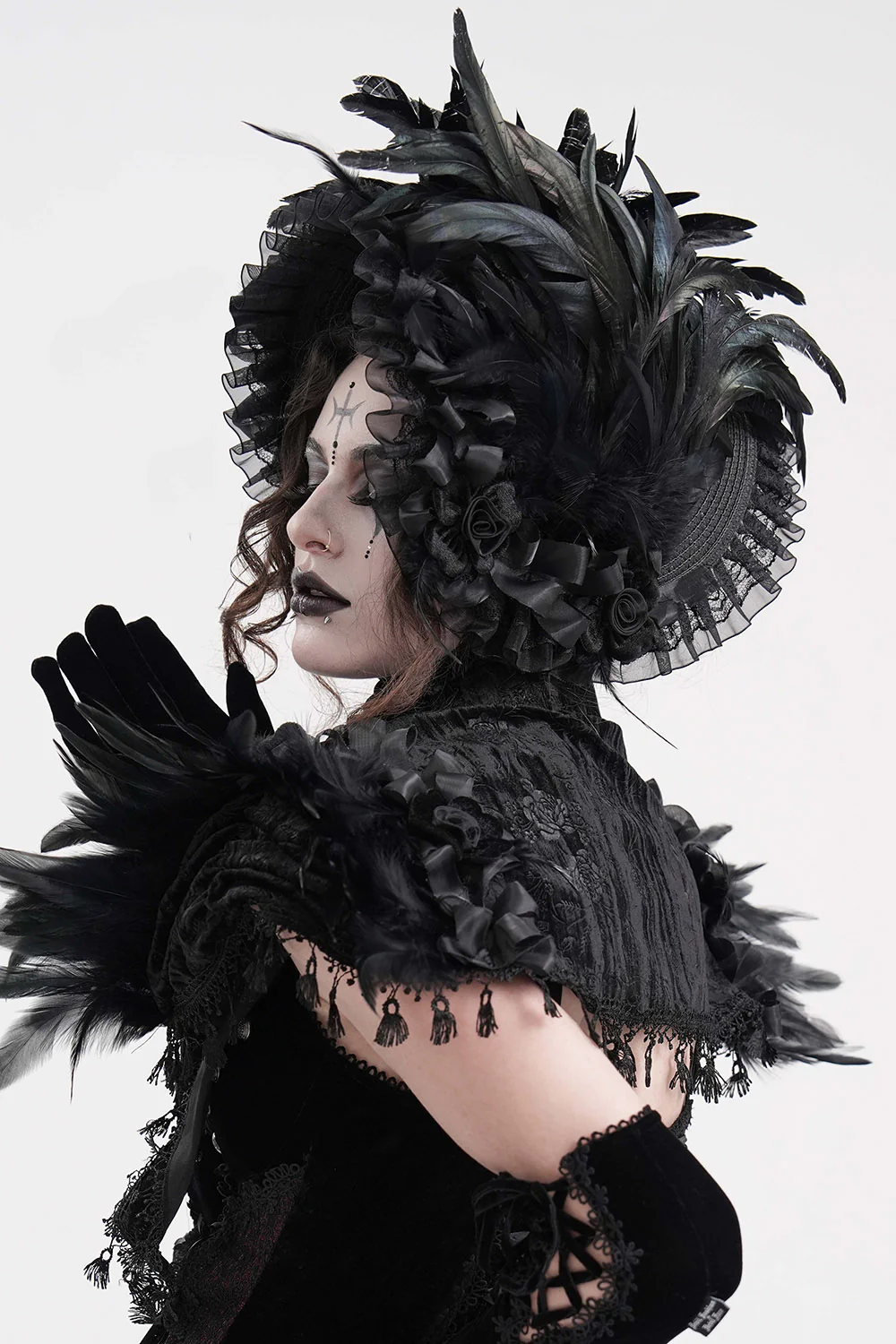 Duchess Dread Feathered Hat - Image 2