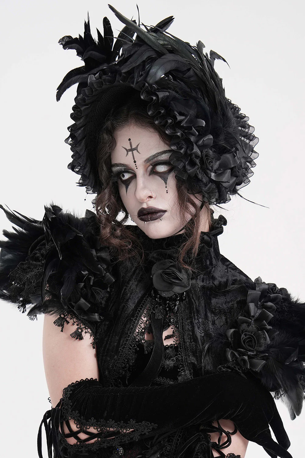 Duchess Dread Feathered Hat - Image 4