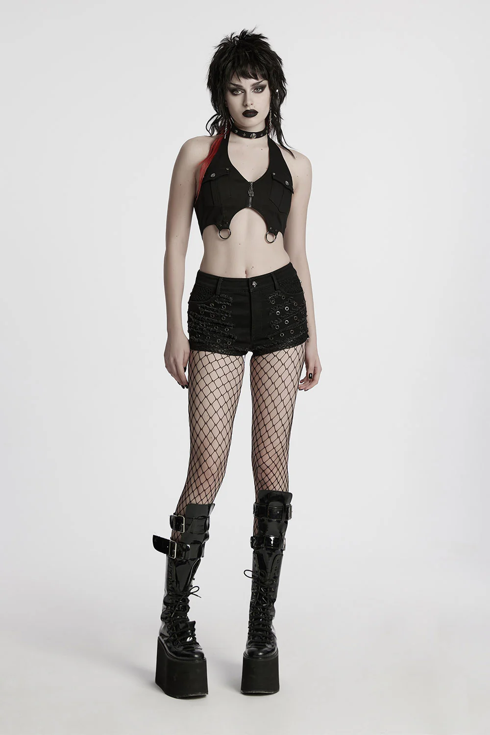 Eclipse Distressed Studded Shorts - Image 8