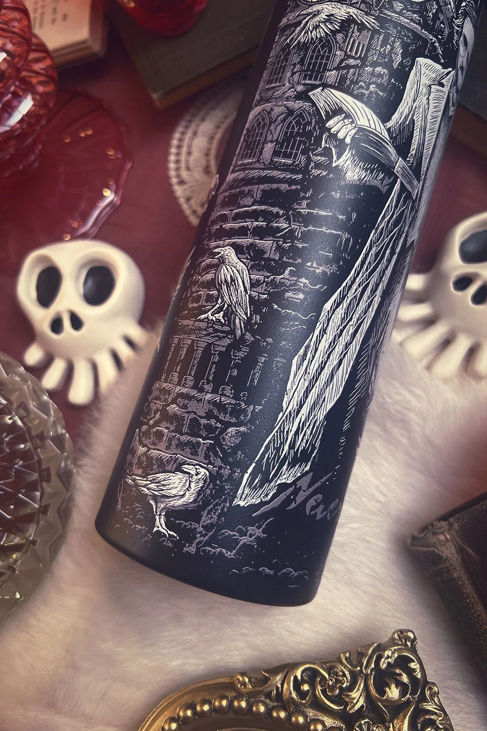 Edgar Allan Poe 24 Oz Water Bottle Tumbler - Image 9