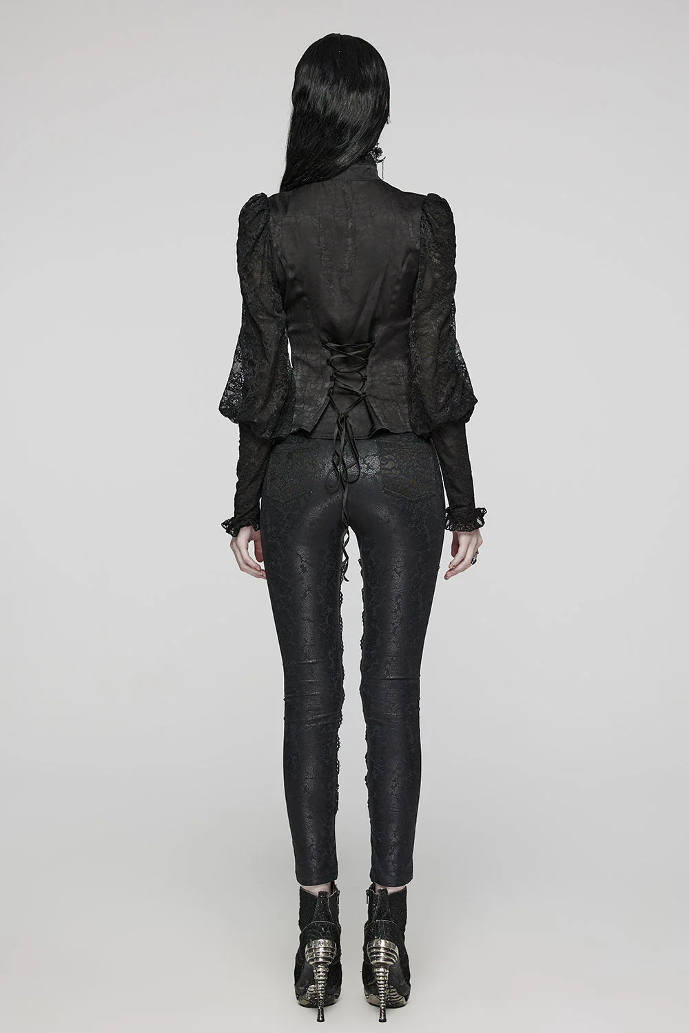 Edwardian Goth Button-Up Blouse - Image 8
