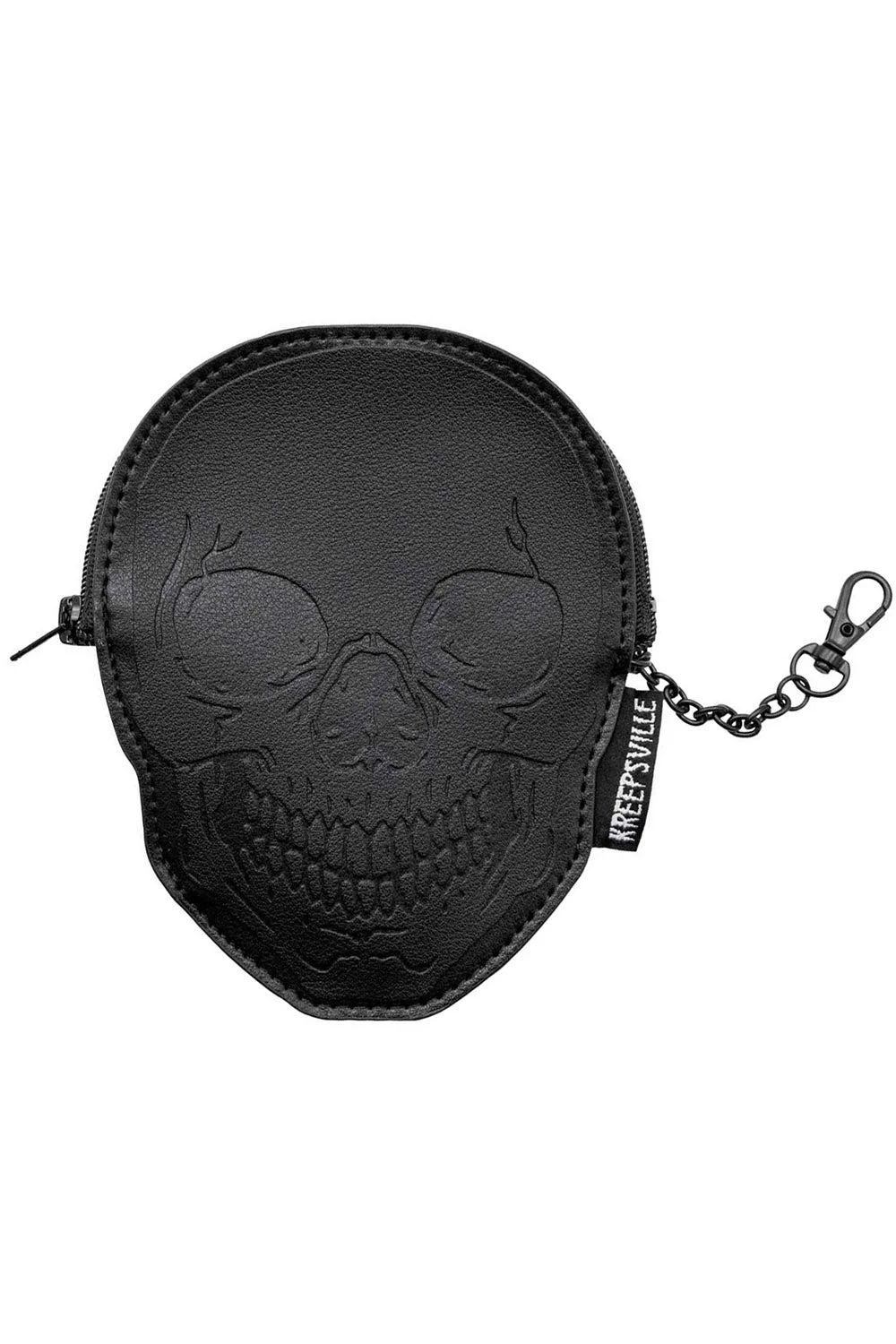 Embossed Skull Zip Wallet ID Case - Image 3