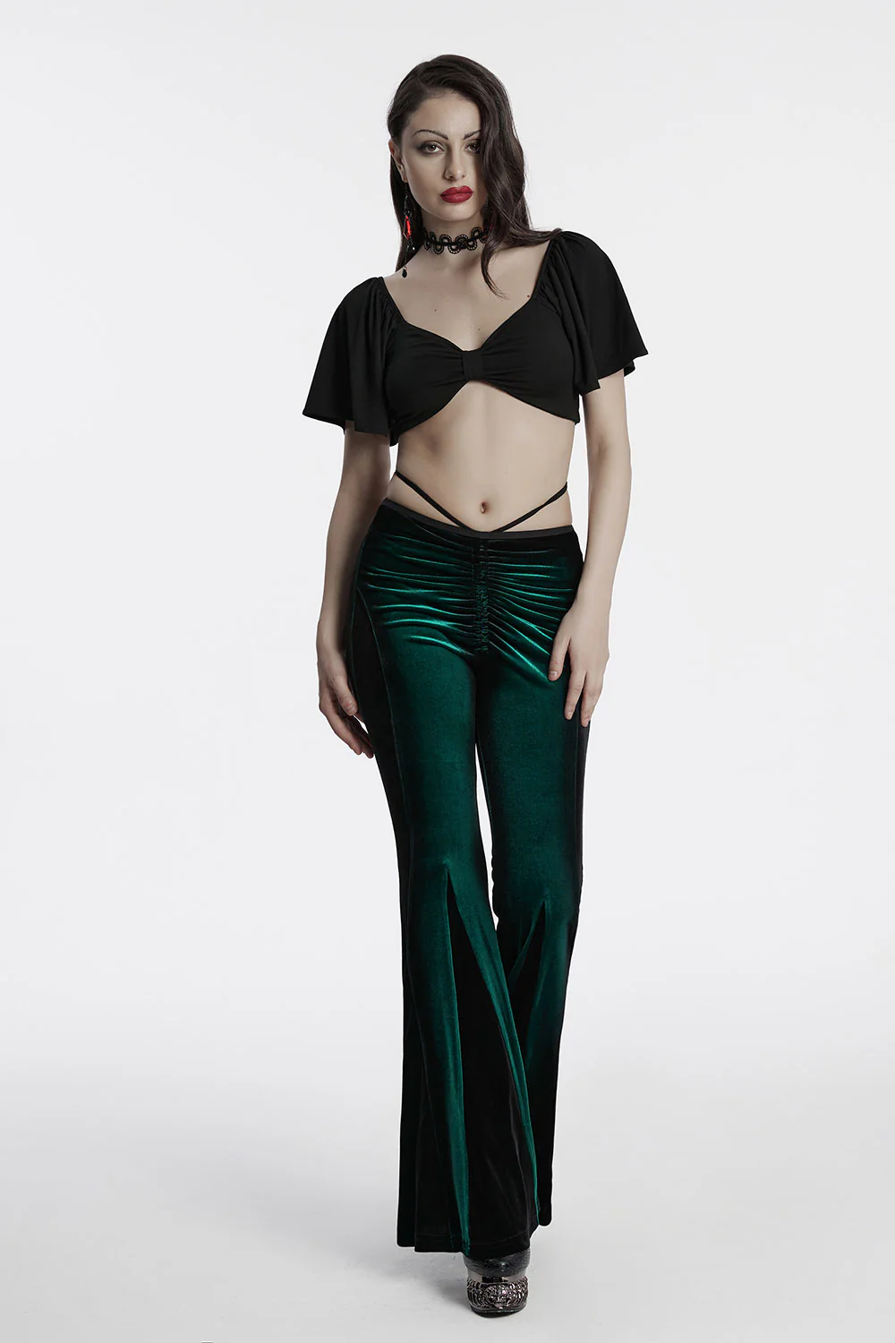 Emerald Stone Velvet Flares [Green] - Image 5