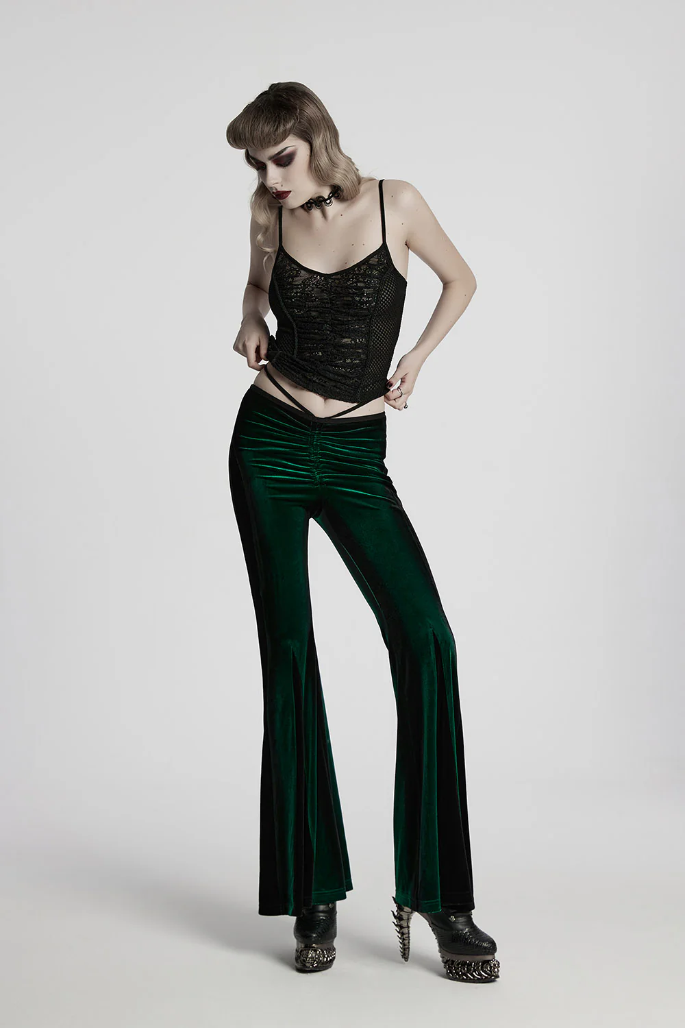 Emerald Stone Velvet Flares [Green] - Image 6