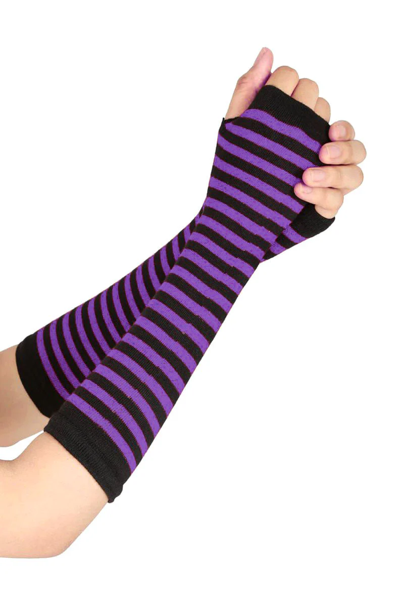 Emo Striped Arm Warmers [Multiple Colors Available] - Image 16