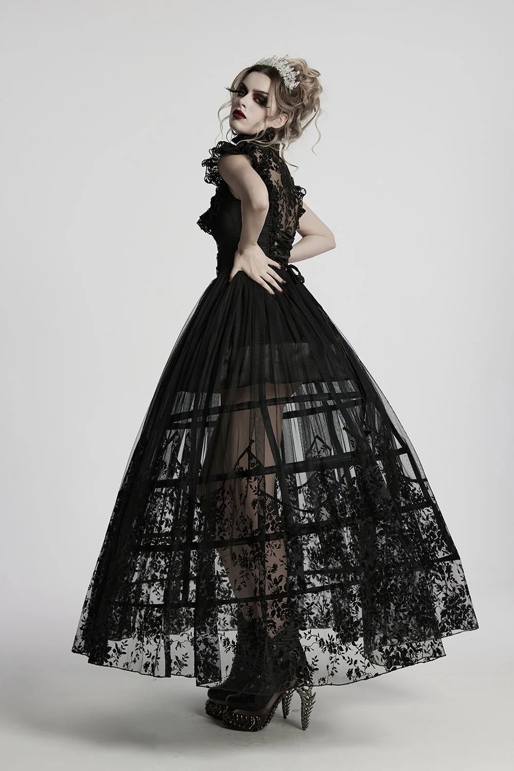 Enchantment Ruffled Mesh Dress - Image 7