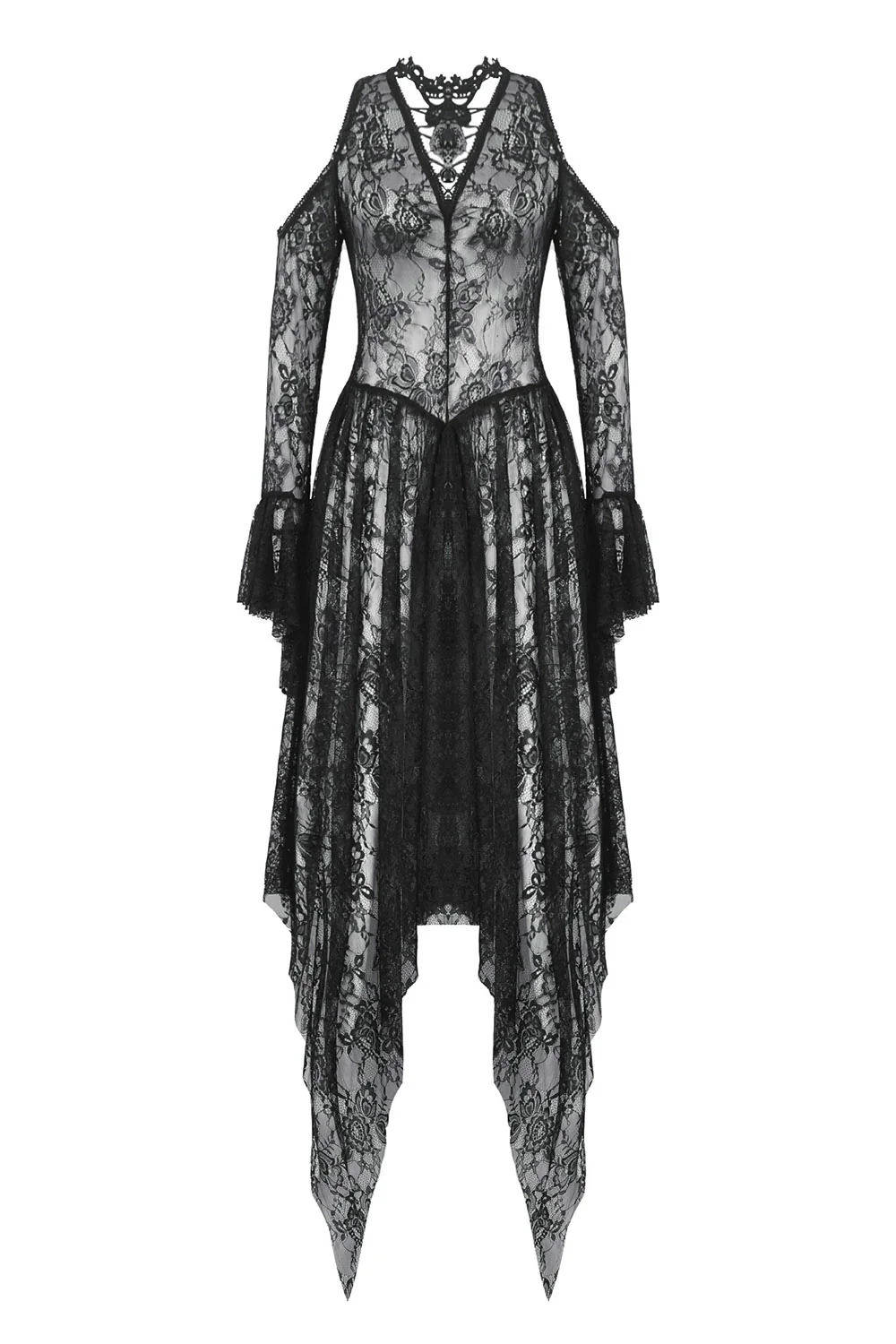 Ethereal Cold Shoulder Lace Dress - Image 6