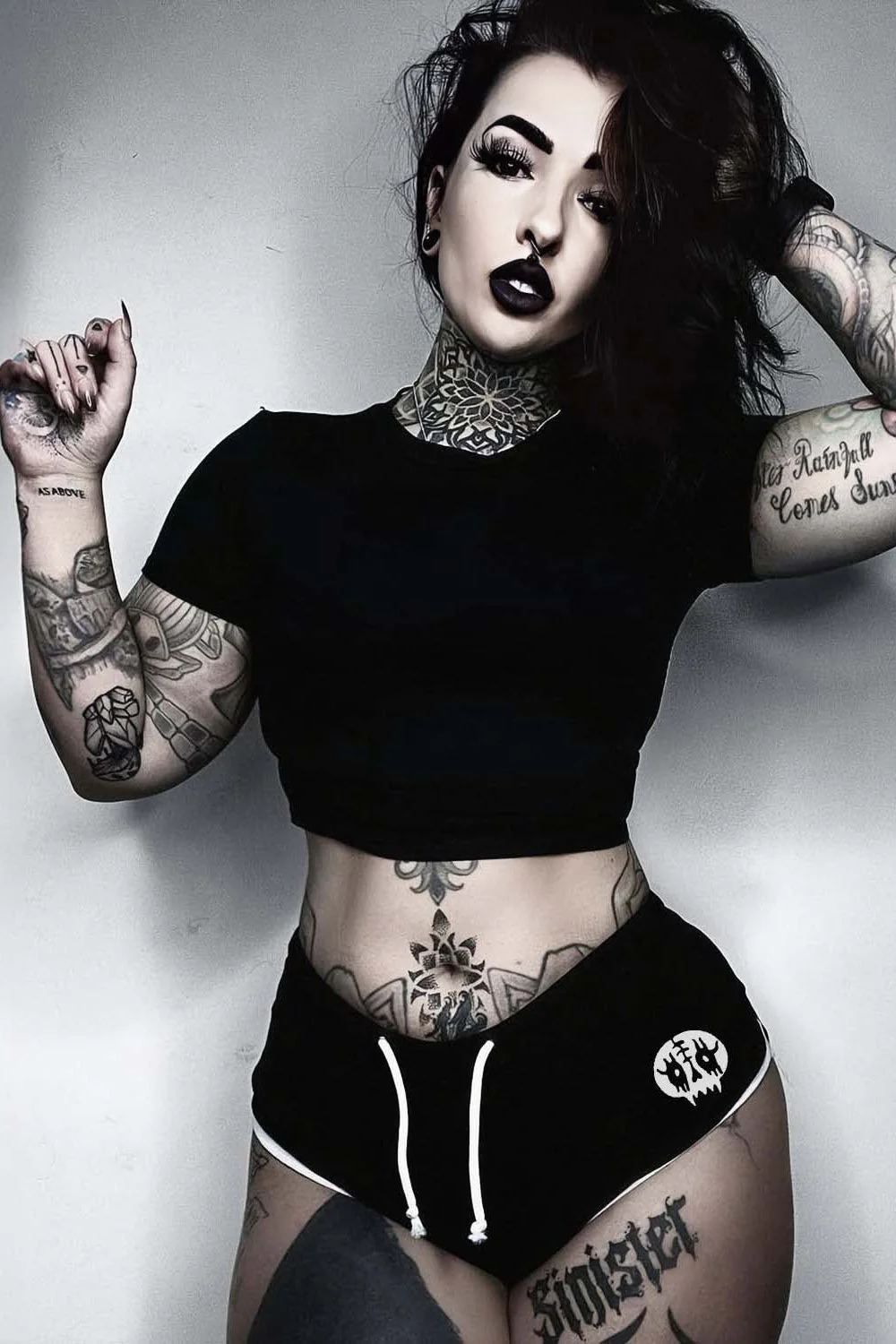 Evil Kitty Black Metal Short Shorts - Image 2