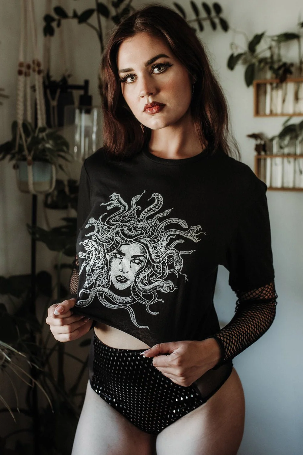 Fishnet Medusa Crop Top