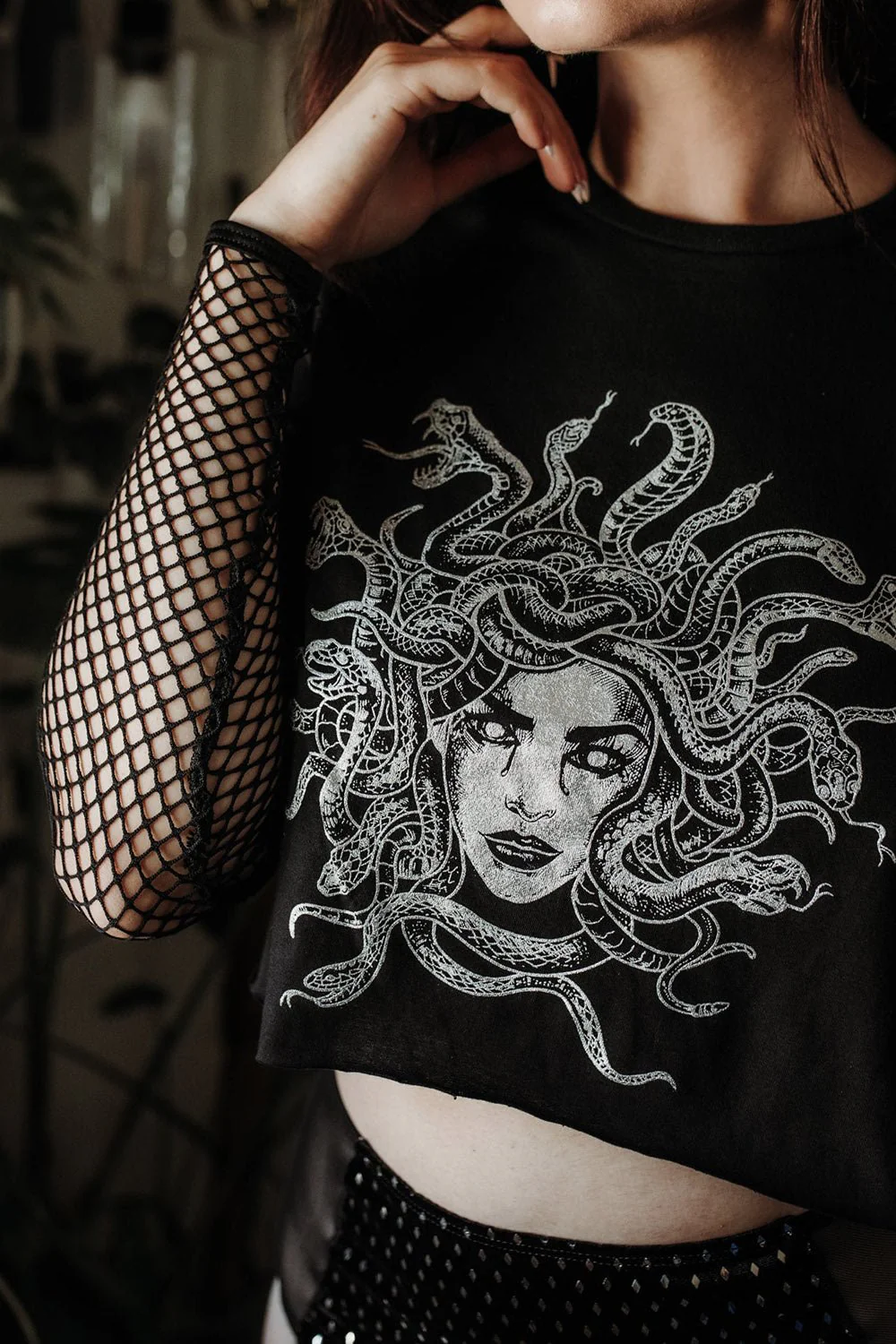 Fishnet Medusa Crop Top - Image 2