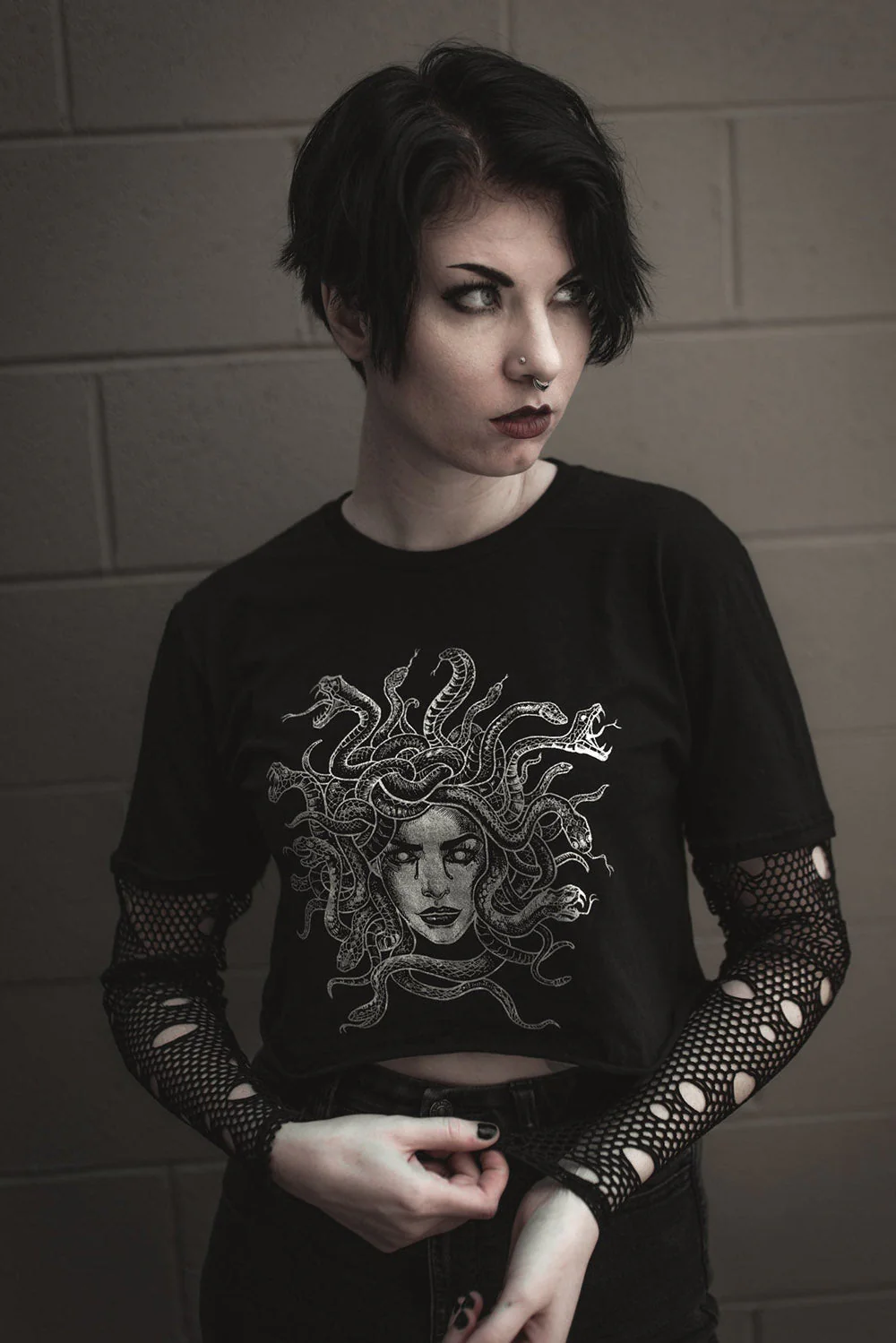 Fishnet Medusa Crop Top - Image 8