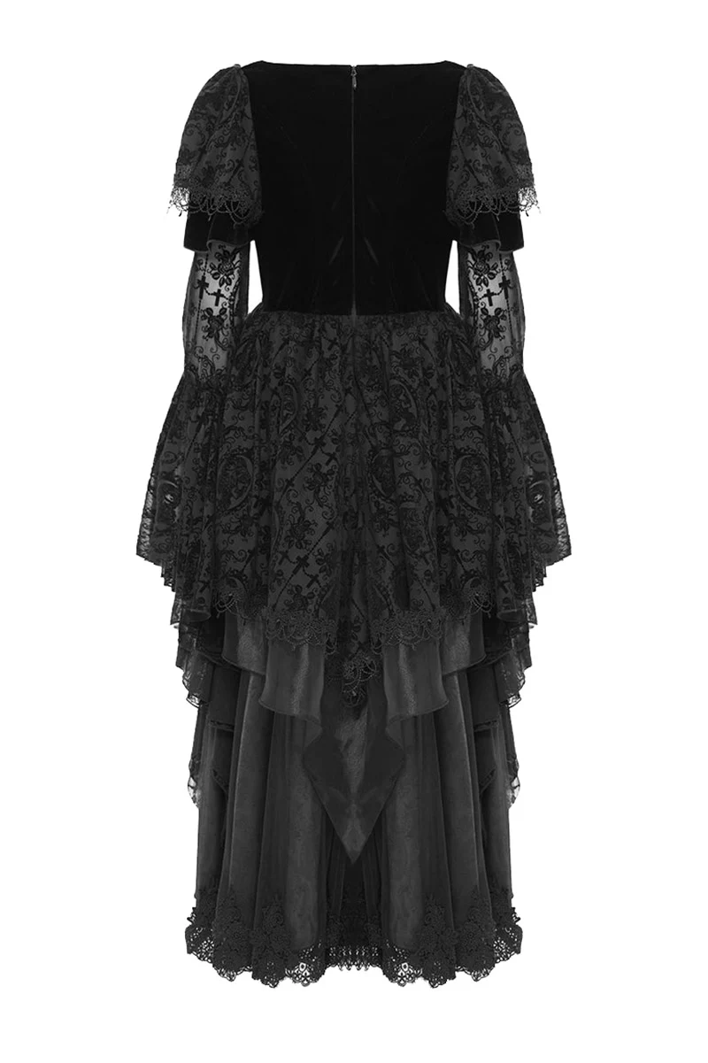 Flared Sleeve Tiered Gothic Gown - Image 11