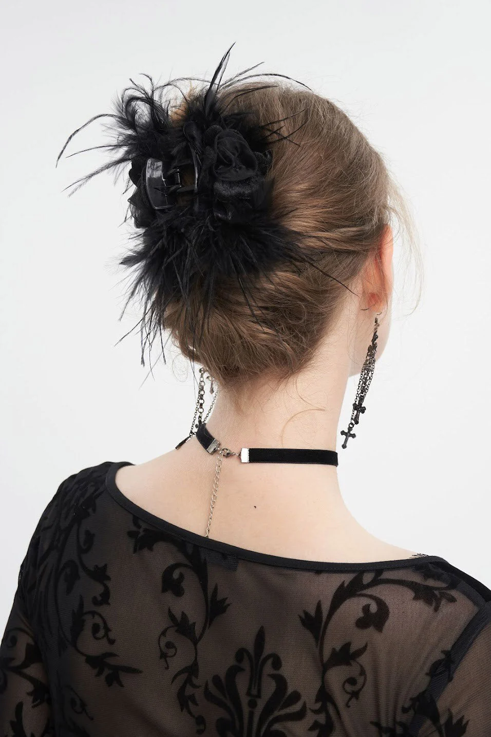 Floral Feathered Hair Claw - Image 2