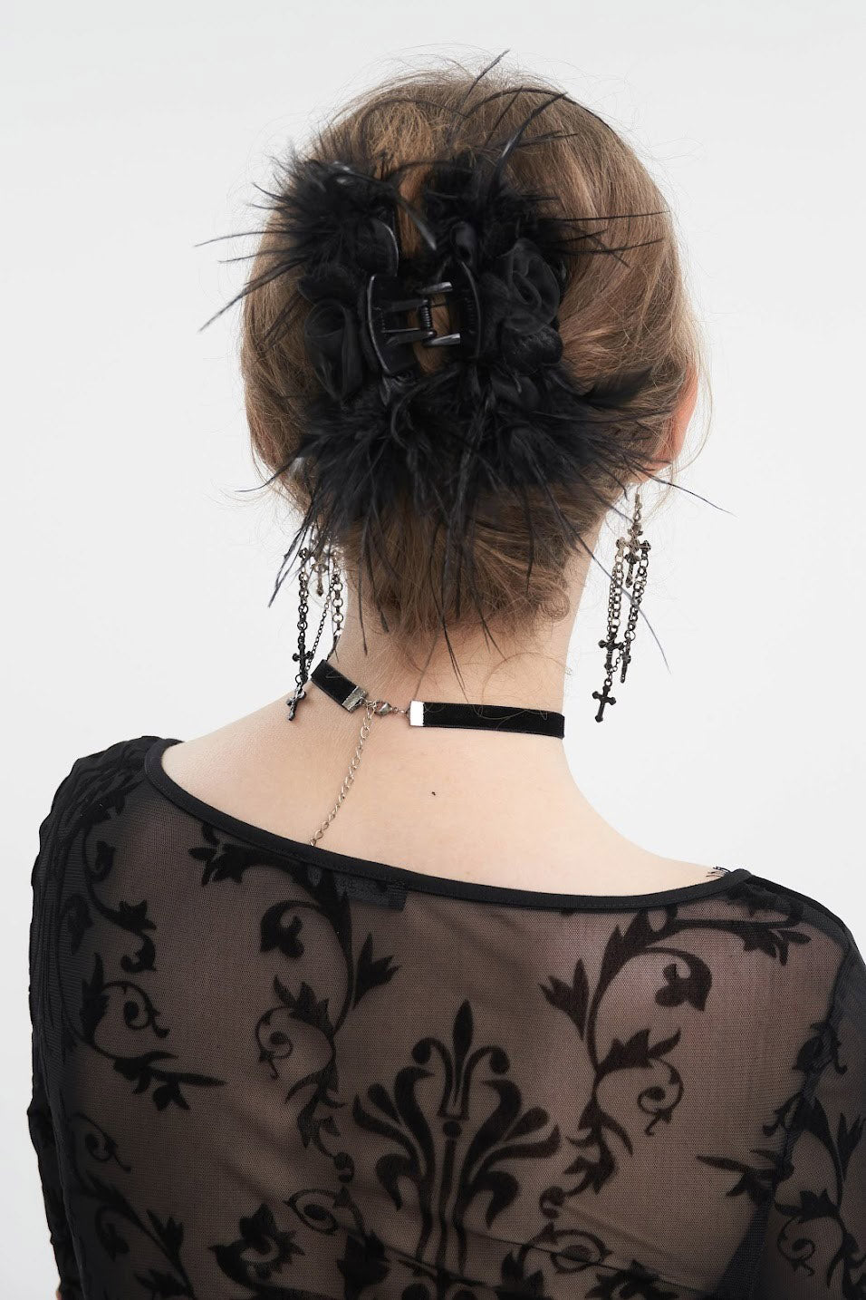 Floral Feathered Hair Claw - Image 3