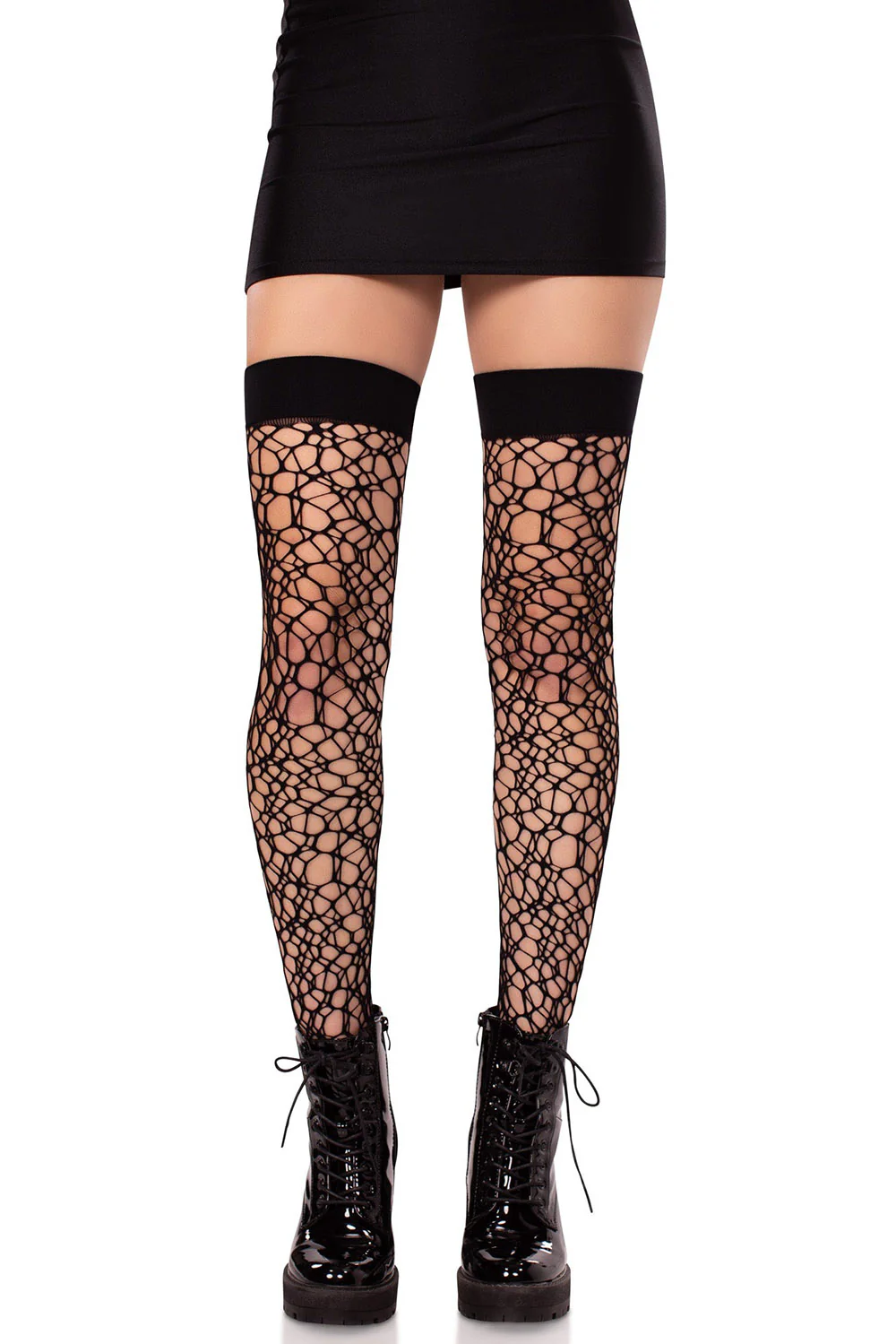 Fractured Net Thigh Highs