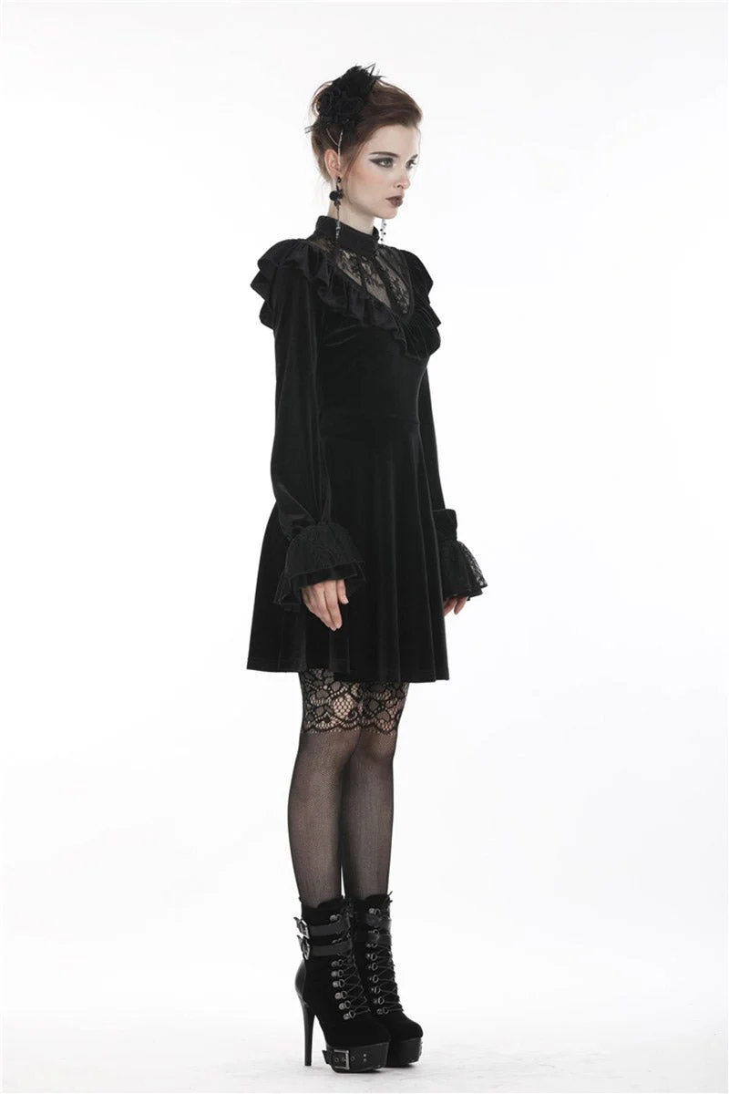 Gatsby Gothic Velvet Midi Dress - Image 3