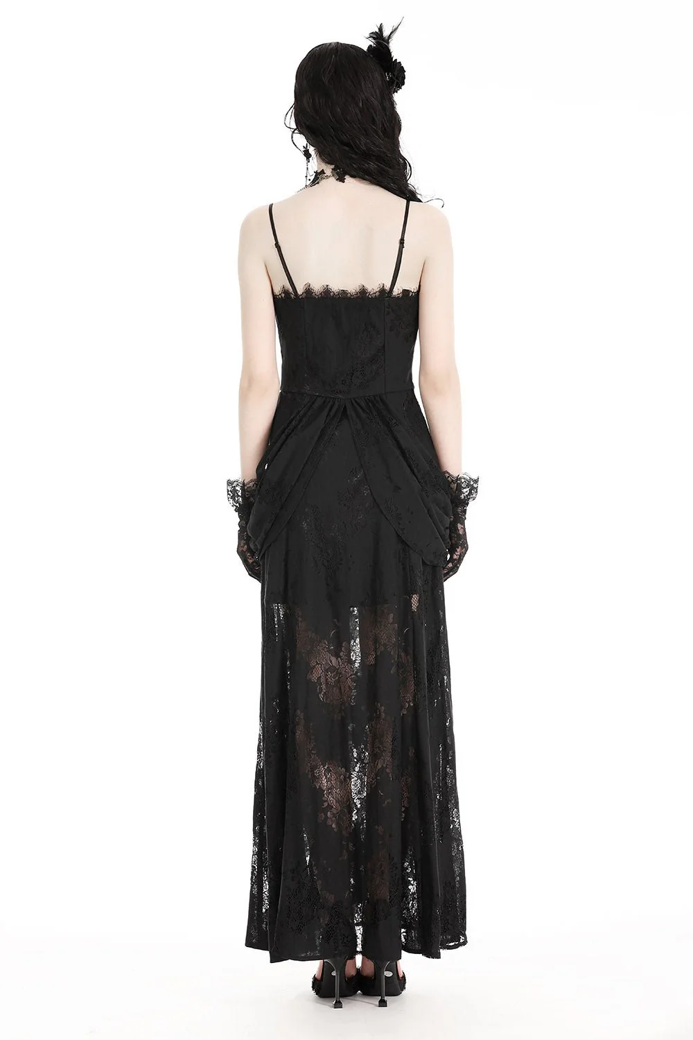 Ghost Seer Gothic Lace Bustle Dress - Image 6