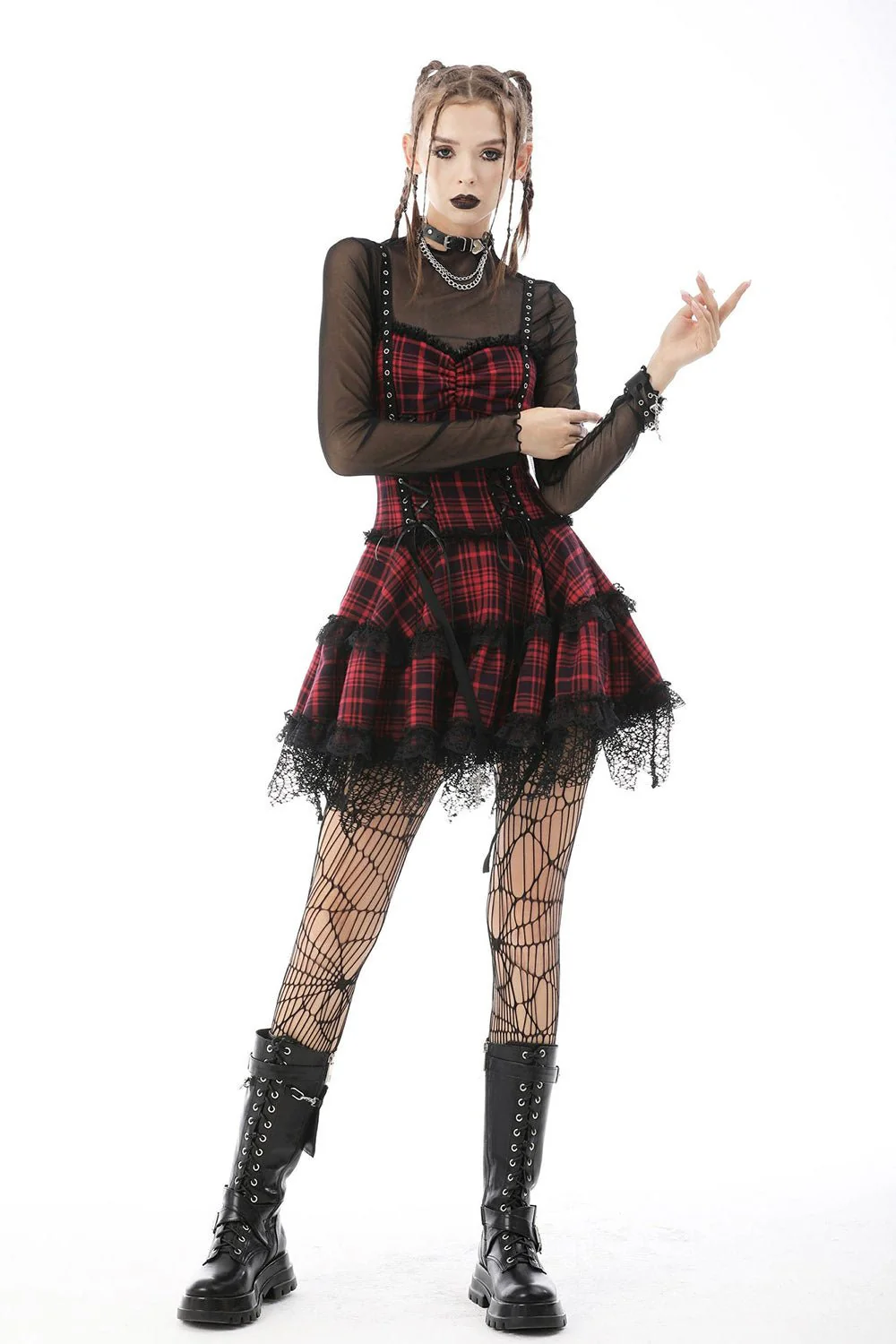 Girl in the Band Plaid Punk Dress - Image 5