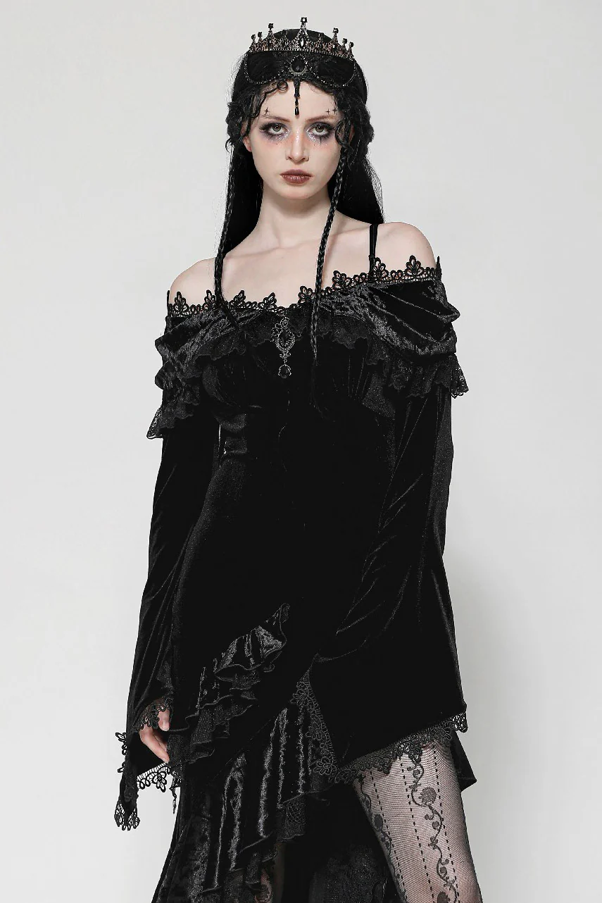 Gloomstone Leg Slit Lace-Up Dress - Image 5