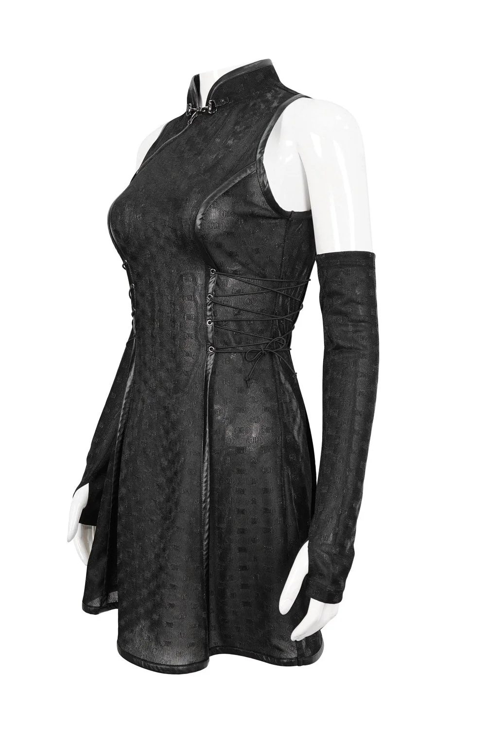 Goth Geisha Dress & Glove Set - Image 2