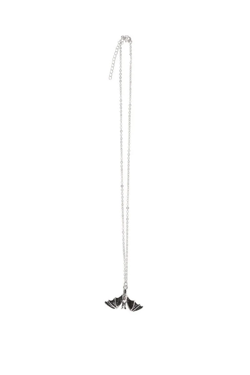Gothic Hanging Bat Pendant Necklace - Image 4