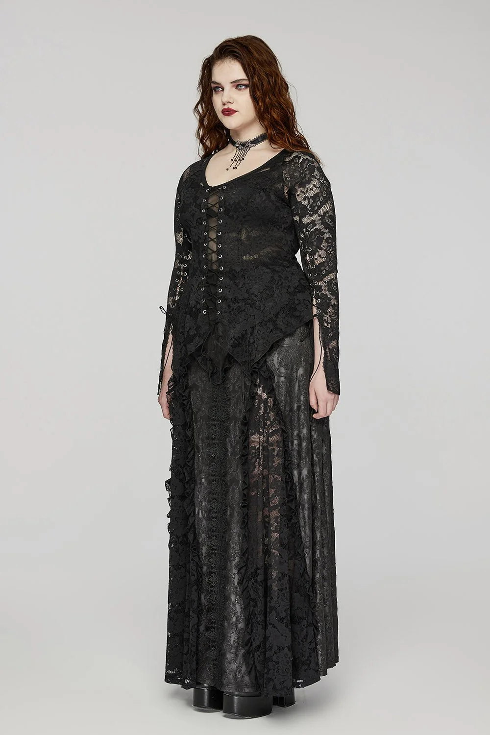 Gothic Renaissance Ruffled Skirt [Plus Size] - Image 3
