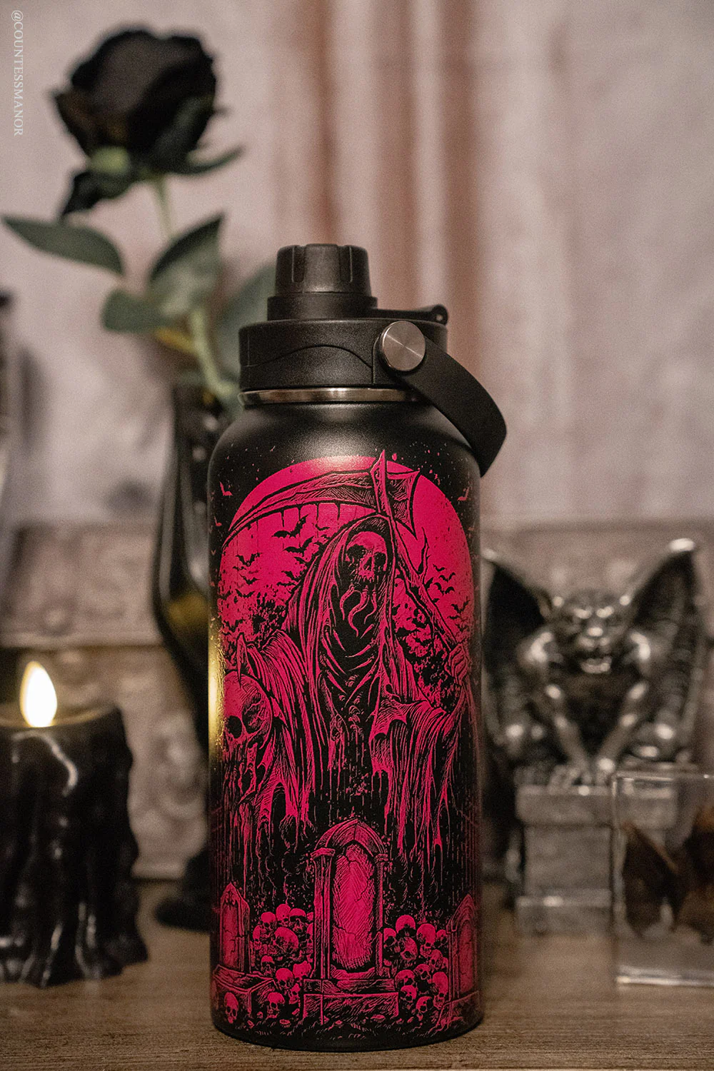 Graveyard Grim Reaper 32 Oz Water Bottle - Image 2