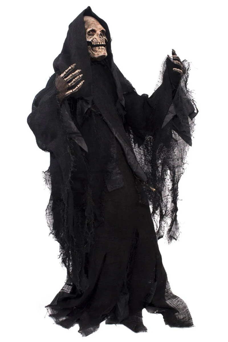 Grim Reaper Kit - Mask w/ Moving Head, Hands, Full Gown - Image 3