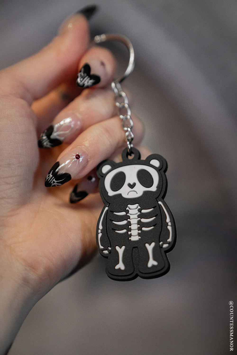 Grumpy Bones Bear Keychain