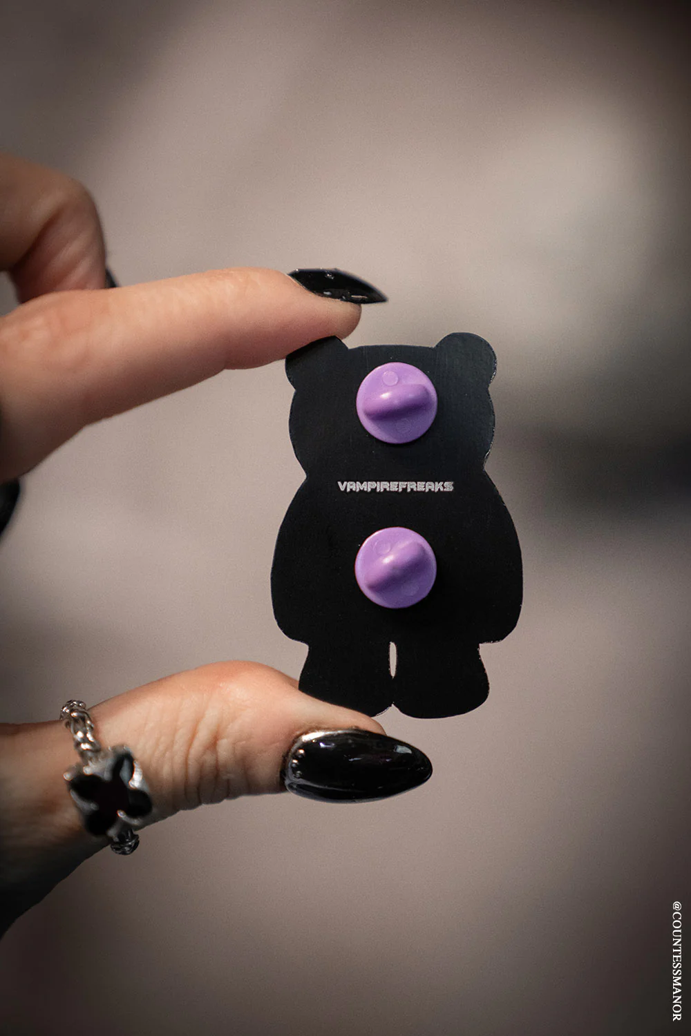 Grumpy Bones Bear Enamel Pin - Image 2
