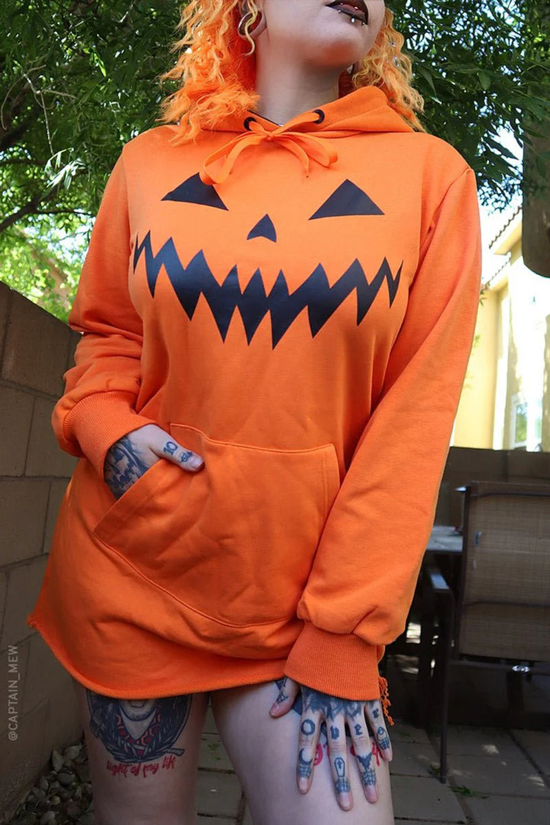 Haunted Hollows Oversized Hoodie Dress [ORANGE] - Image 10